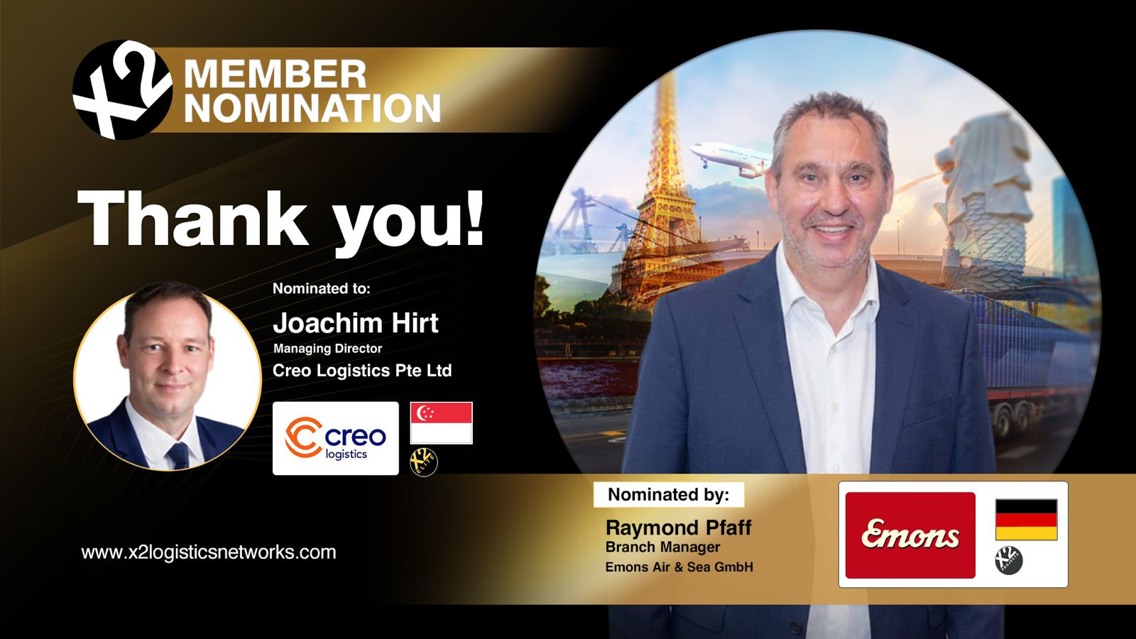 Member Nomination: Emons Air & Sea Nominates CREO for Specialist Delivery in Singapore